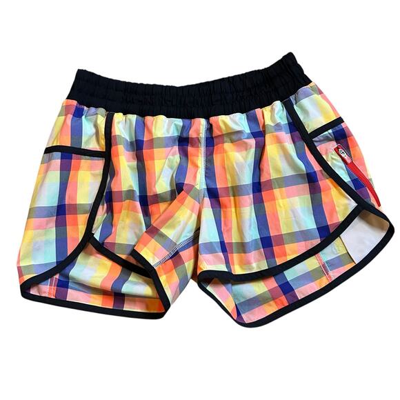 Lululemon Seawheeze 2013 Plaid Tracker Shorts 4 Running Mermaid Sasquatch Rare - Picture 1 of 5